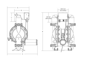 Dimensões do kit de desaguamento automático